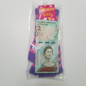 Fingerless Gloves Women Girly Girl Pink Purple Stripe free Foreign currency Vene